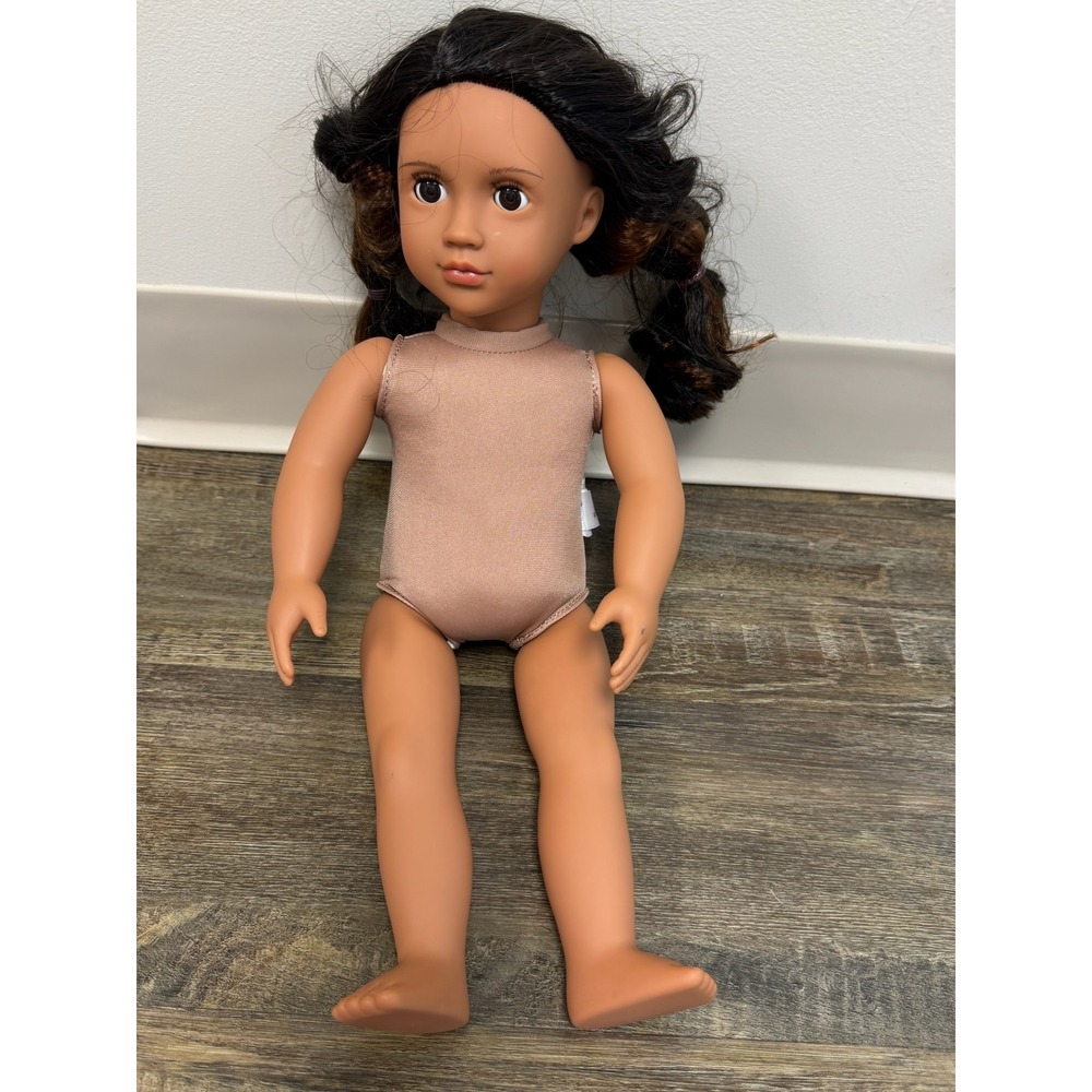 Our Generation by Battat 18 Inch Doll Dark Brown Hair Sleep Eyes Tan Bodysuit